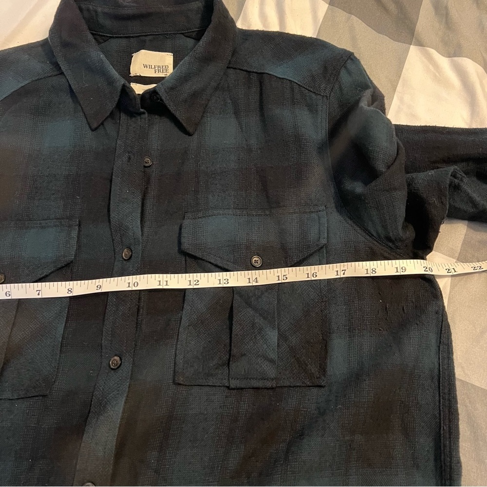 Wilfred Free Aritzia Veronica Plaid Flannel Shirt Dress Grunge Boho M - Picture 10 of 12
